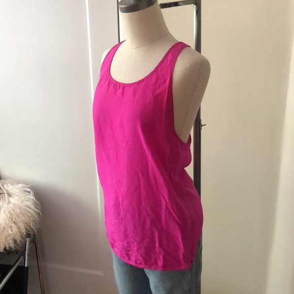 Helmut Lang hot pink racer back silk camisole sz S - Picture 2 of 6
